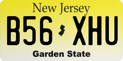 NJ license plate B56XHU