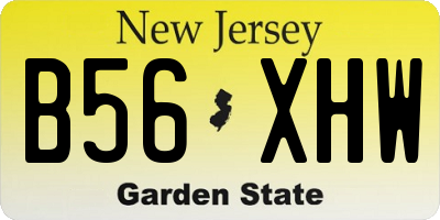 NJ license plate B56XHW