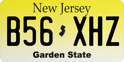NJ license plate B56XHZ