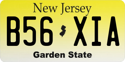 NJ license plate B56XIA