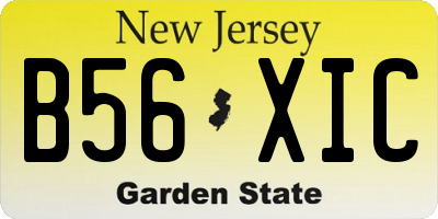 NJ license plate B56XIC