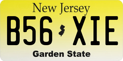 NJ license plate B56XIE