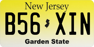 NJ license plate B56XIN