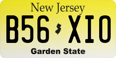 NJ license plate B56XIO