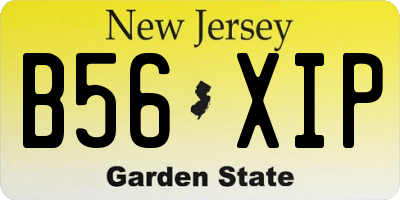 NJ license plate B56XIP