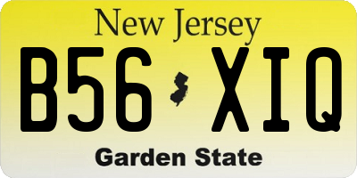 NJ license plate B56XIQ