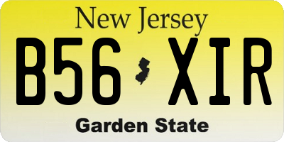NJ license plate B56XIR