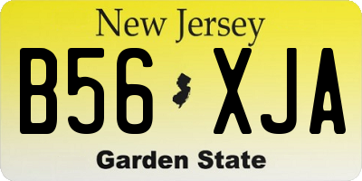 NJ license plate B56XJA