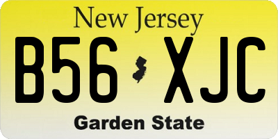 NJ license plate B56XJC
