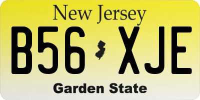 NJ license plate B56XJE