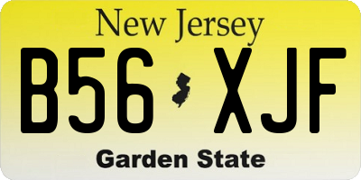 NJ license plate B56XJF