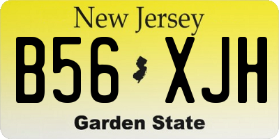 NJ license plate B56XJH