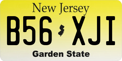 NJ license plate B56XJI