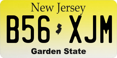 NJ license plate B56XJM