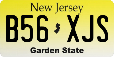 NJ license plate B56XJS