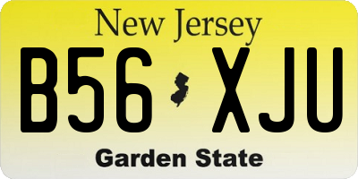 NJ license plate B56XJU