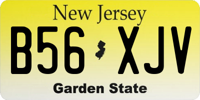 NJ license plate B56XJV