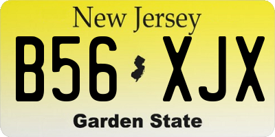 NJ license plate B56XJX