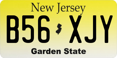 NJ license plate B56XJY