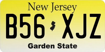 NJ license plate B56XJZ