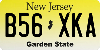 NJ license plate B56XKA