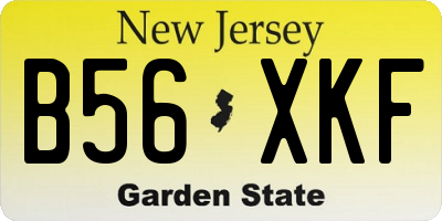 NJ license plate B56XKF