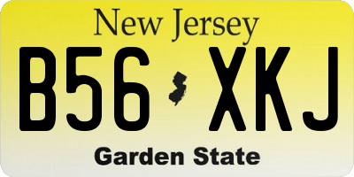 NJ license plate B56XKJ
