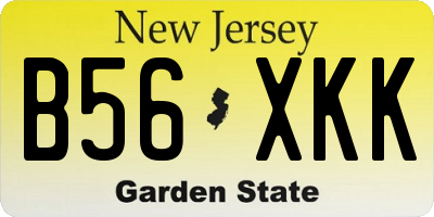NJ license plate B56XKK
