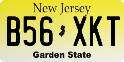 NJ license plate B56XKT
