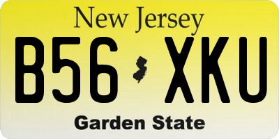 NJ license plate B56XKU