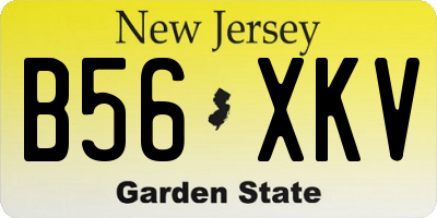 NJ license plate B56XKV