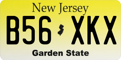 NJ license plate B56XKX