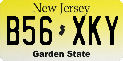 NJ license plate B56XKY