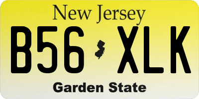 NJ license plate B56XLK
