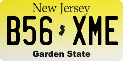 NJ license plate B56XME