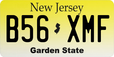 NJ license plate B56XMF