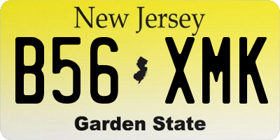 NJ license plate B56XMK