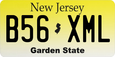 NJ license plate B56XML