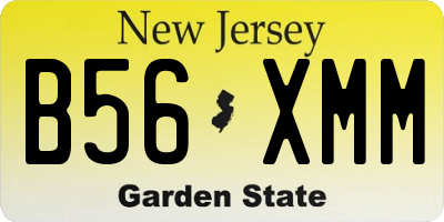 NJ license plate B56XMM
