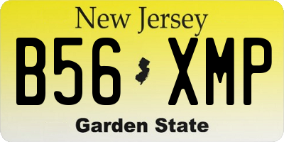 NJ license plate B56XMP