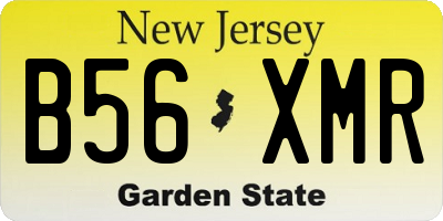NJ license plate B56XMR