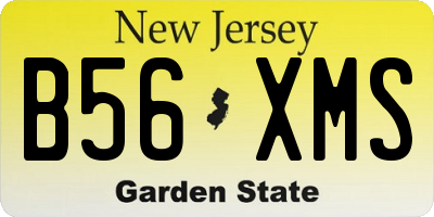 NJ license plate B56XMS