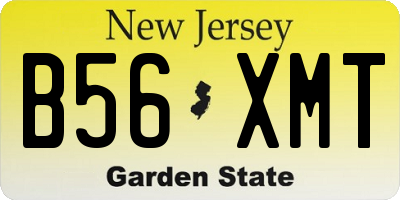 NJ license plate B56XMT