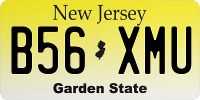 NJ license plate B56XMU