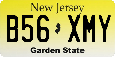 NJ license plate B56XMY