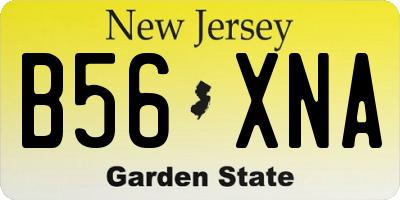 NJ license plate B56XNA