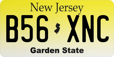 NJ license plate B56XNC