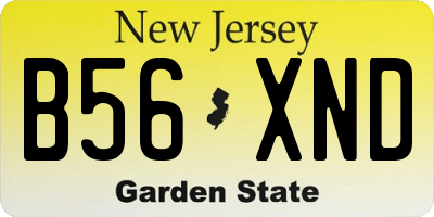 NJ license plate B56XND