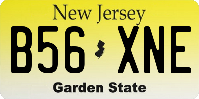 NJ license plate B56XNE