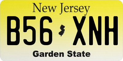 NJ license plate B56XNH